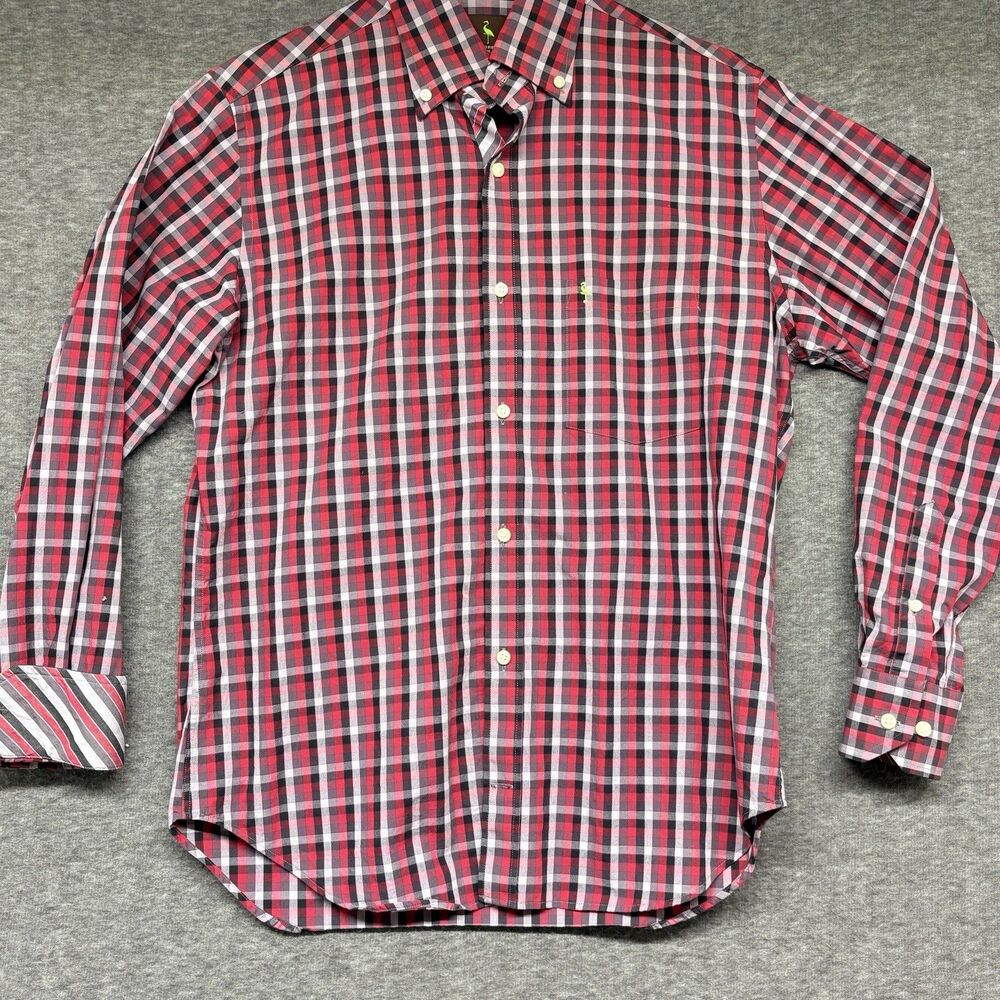 Tailorbyrd Mens Jackson Woven Plaid Regular Fit Button Down Shirt Red M